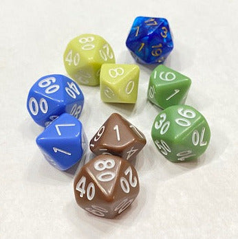 Combat Dice & Lapis Die with Burlap bag